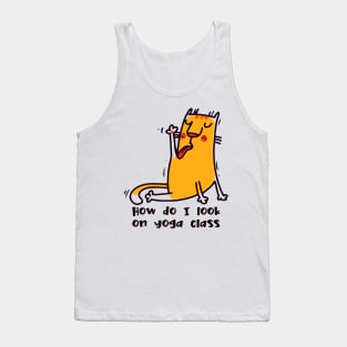 How do I look on yoga class funny yoga and cat drawing Tank Top